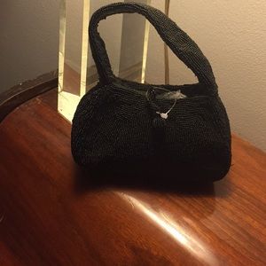 Black vintage beaded bag